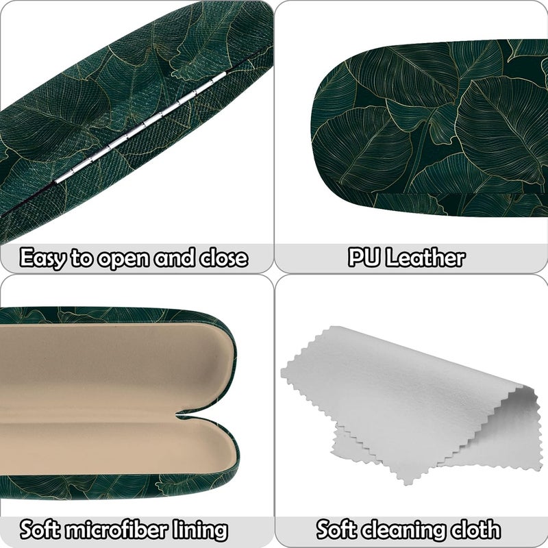 Cabreche Glasses Case Hard Shell Eyeglass Portable Glasses Eyeglasses Holder Box with Cleaning Cloth Women Girls Men Cute - Image 4